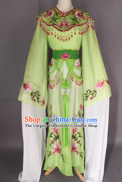 Chinese Beijing Opera Nobility Lady Green Dress Ancient Princess Costume for Adults