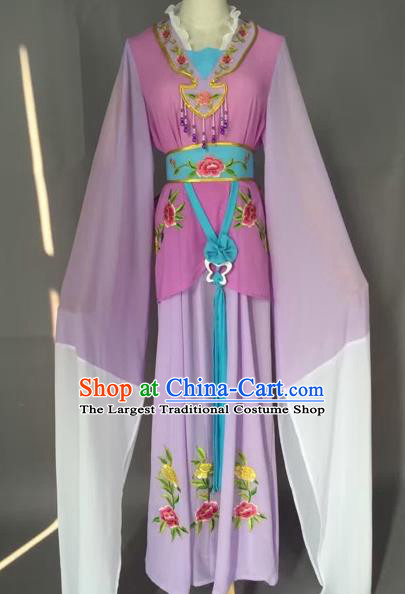 Chinese Beijing Opera Maidservants Purple Clothing Ancient Palace Lady Costume for Adults