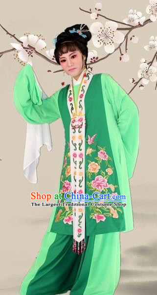 Chinese Traditional Beijing Opera Actress Green Clothing Ancient Princess Costume for Adults