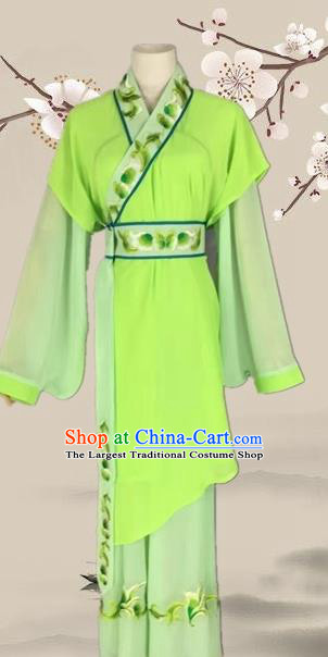 Chinese Ancient Servant Girl Green Clothing Traditional Beijing Opera Young Lady Costume for Adults