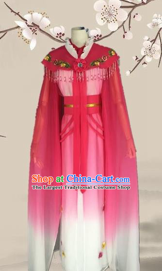 Chinese Ancient Fairy Rosy Dress Traditional Beijing Opera Actress Costume for Adults