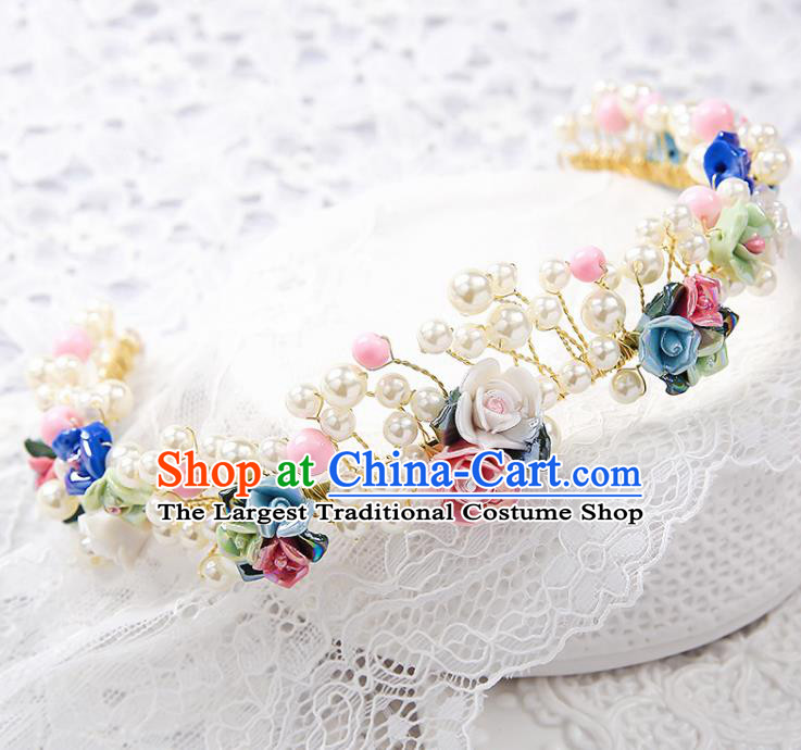 Top Grade Wedding Hair Accessories Bride Flowers Royal Crown Headwear for Women