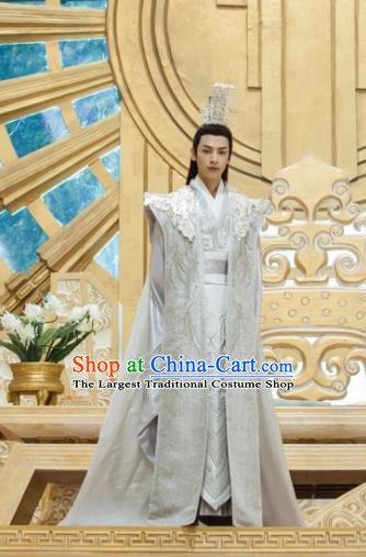 Chinese Ancient Emperor Clothing The Honey Sank Like Frost Ashes of Love King Costumes and Headpiece for Men