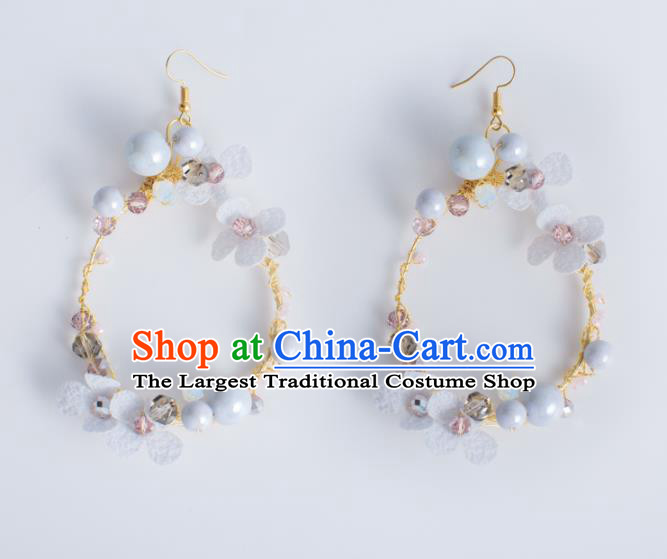 Top Grade Bride Wedding Accessories Purple Beads Earrings for Women