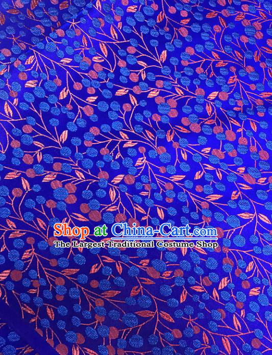 Asian Chinese Traditional Pattern Royalblue Brocade Fabric Silk Fabric Chinese Fabric Material