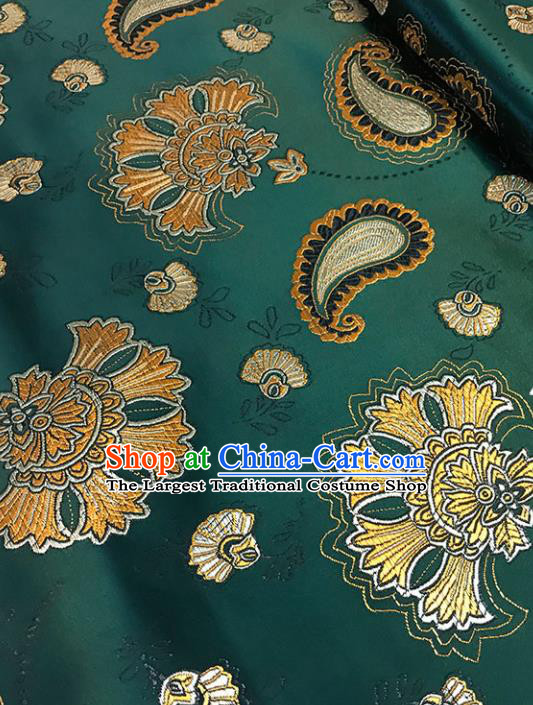 Atrovirens Brocade Asian Chinese Traditional Palace Pattern Fabric Silk Fabric Chinese Fabric Material