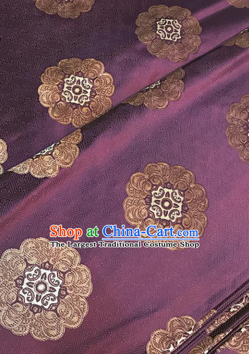 Asian Purple Brocade Chinese Traditional Pattern Fabric Silk Fabric Chinese Fabric Material