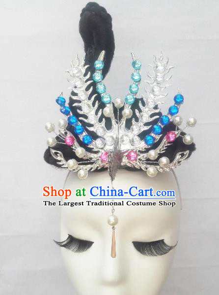 Chinese Traditional Classical Dance Hair Accessories Folk Dance Wig and Phoenix Headwear for Women