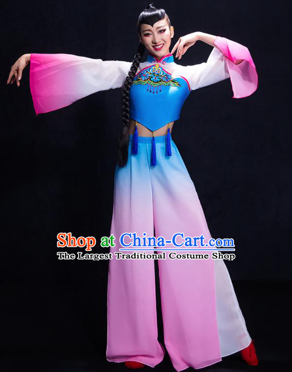 Chinese Traditional Yangko Dance Clothing Classical Umbrella Dance Costume for Women