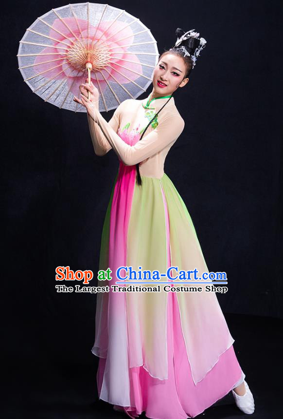 Traditional Chinese Fan Dance Folk Dance Costume Classical Yangko Dance Classical Dance Dress