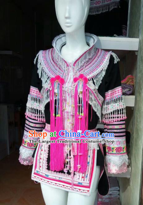 Traditional Chinese Yao Minority Costumes Embroidered Dress for Women