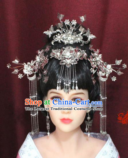 Chinese Ancient Palace Hair Accessories Handmade Tang Dynasty Princess Phoenix Coronet Hairpins for Women