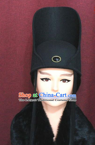 Chinese Traditional Swordsman Hair Accessories Ancient Tang Dynasty Imperial Bodyguard Hat for Men