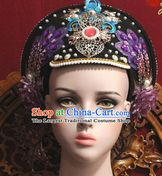 Chinese Ancient Qing Dynasty Empress Handmade Phoenix Coronet Hair Accessories Hairpins for Women