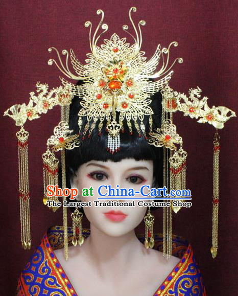 Chinese Handmade Tang Dynasty Princess Phoenix Coronet Ancient Palace Hair Accessories Hairpins for Women