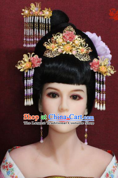 Chinese Handmade Imperial Consort Phoenix Coronet Hairpins Ancient Peri Hair Accessories for Women