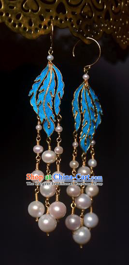 Asian Chinese Traditional Jewelry Accessories Palace Pearls Tassel Earrings for Women