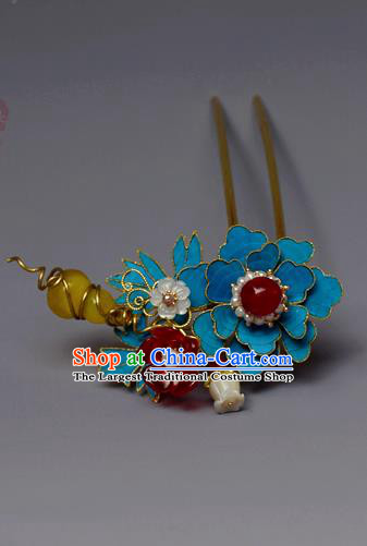 Chinese Ancient Qing Dynasty Flowers Hair Clip Hair Accessories Handmade Hairpins for Women