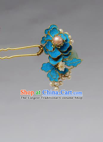 Chinese Ancient Qing Dynasty Palace Hair Accessories Handmade Tian-Tsui Pearls Hairpins for Women
