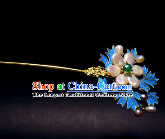 Chinese Handmade Princess Hanfu Hairpins Shell Flower Hair Clip Ancient Hair Accessories for Women