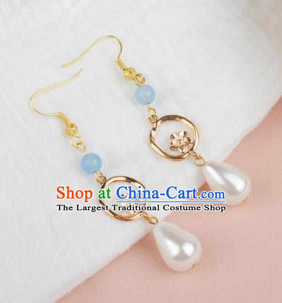 Asian Chinese Traditional Jewelry Accessories Hanfu Pearl Earrings for Women