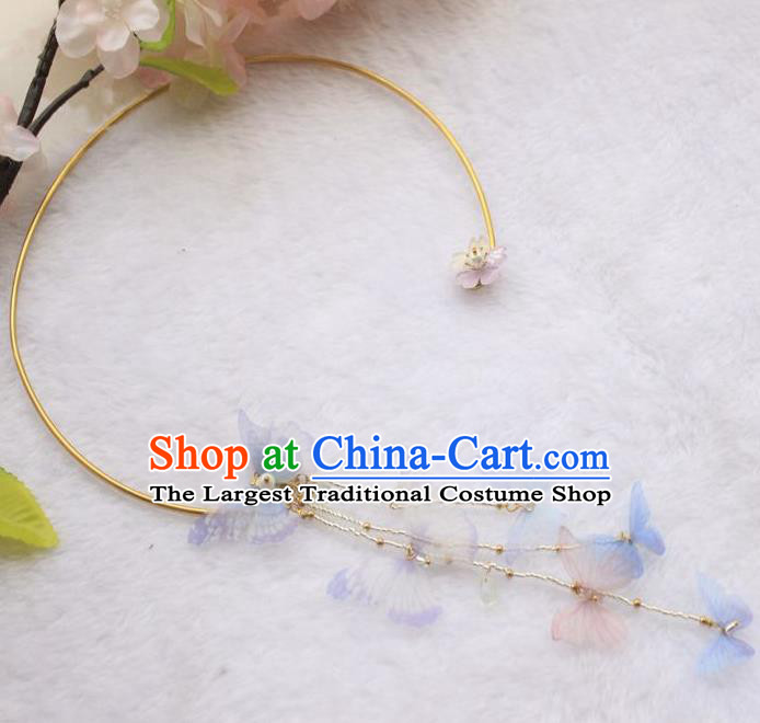 Asian Chinese Traditional Jewelry Accessories Hanfu Butterfly Necklace for Women