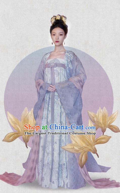 The Rise of Phoenixes Drama Clothing Chinese Ancient Tang Dynasty Princess Costumes and Headpiece Complete Set