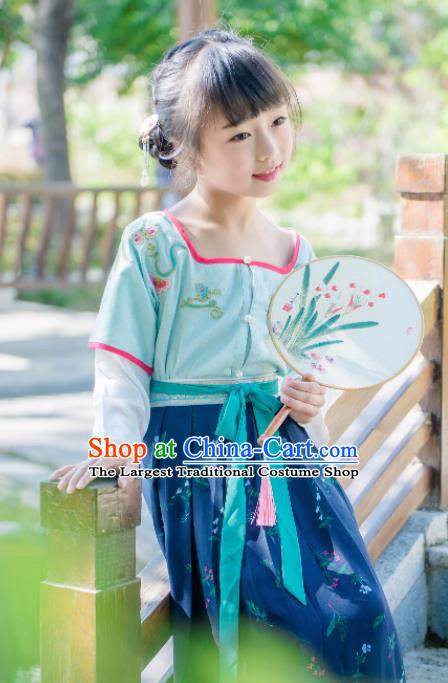 Traditional Chinese Ancient Costumes Tang Dynasty Princess Hanfu Clothing for Kids