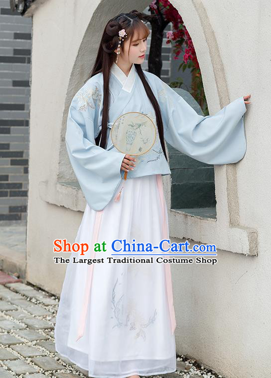 Chinese Ancient Ming Dynasty Princess Hanfu Dress Embroidered Costume for Rich Women