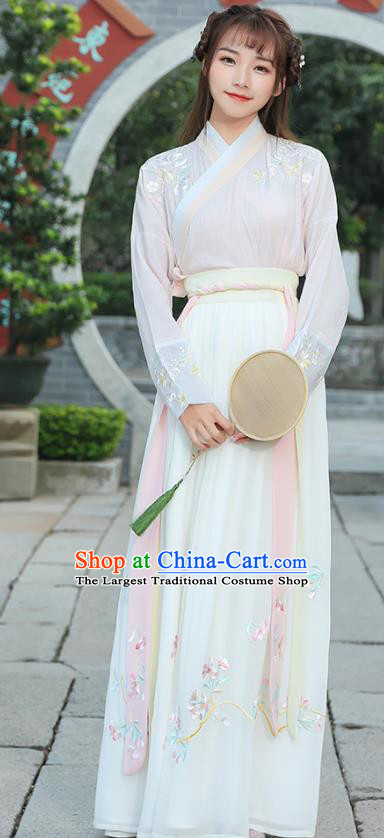 Chinese Ancient Hanfu Dress Ming Dynasty Young Lady Costume for Rich Women