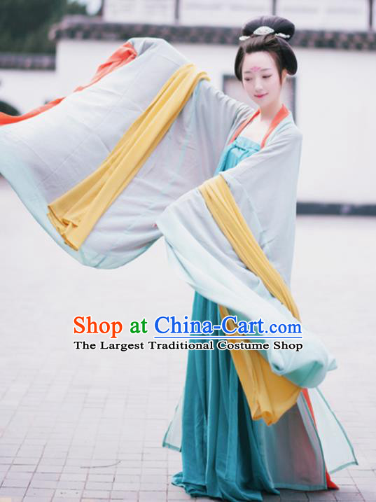 Traditional Chinese Tang Dynasty Imperial Consort Costume Ancient Palace Maidenform Hanfu Dress for Women