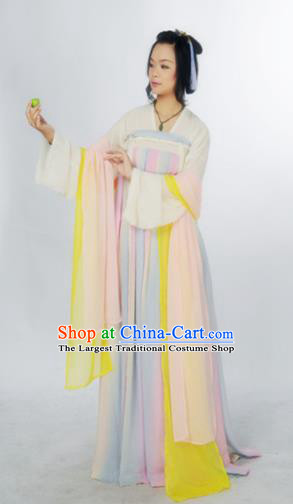 Traditional Chinese Tang Dynasty Court Maid Costume Ancient Maidenform Hanfu Dress for Women