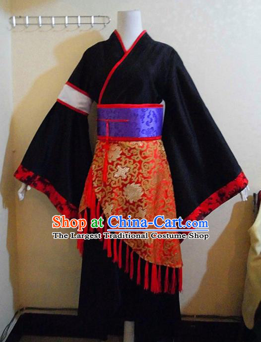 Asian Chinese Cosplay Royal Highness Customized Costume Ancient Swordsman Black Robe for Men