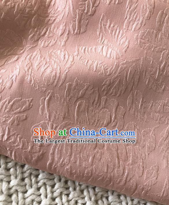 Asian Chinese Traditional Fabric Classical Pattern Pink Brocade Cloth Silk Fabric