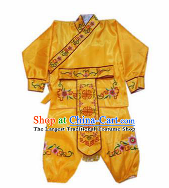 Traditional Chinese Beijing Opera Diva Costume Swordswoman Embroidered Yellow Clothing for Adults