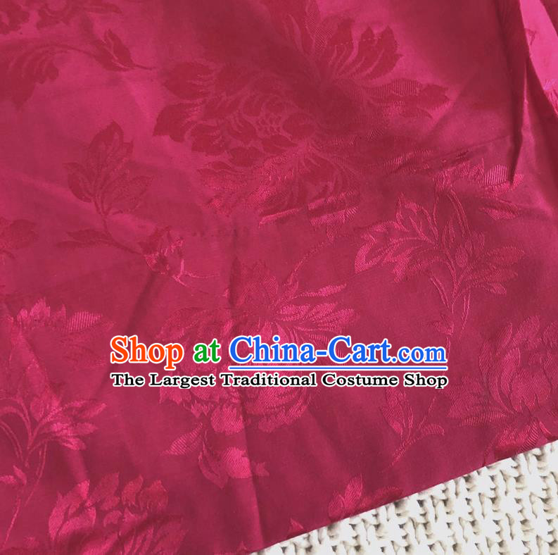 Asian Chinese Traditional Fabric Peony Pattern Rosy Brocade Cloth Silk Fabric