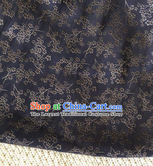 Asian Chinese Traditional Fabric Palace Pattern Navy Brocade Cloth Silk Fabric
