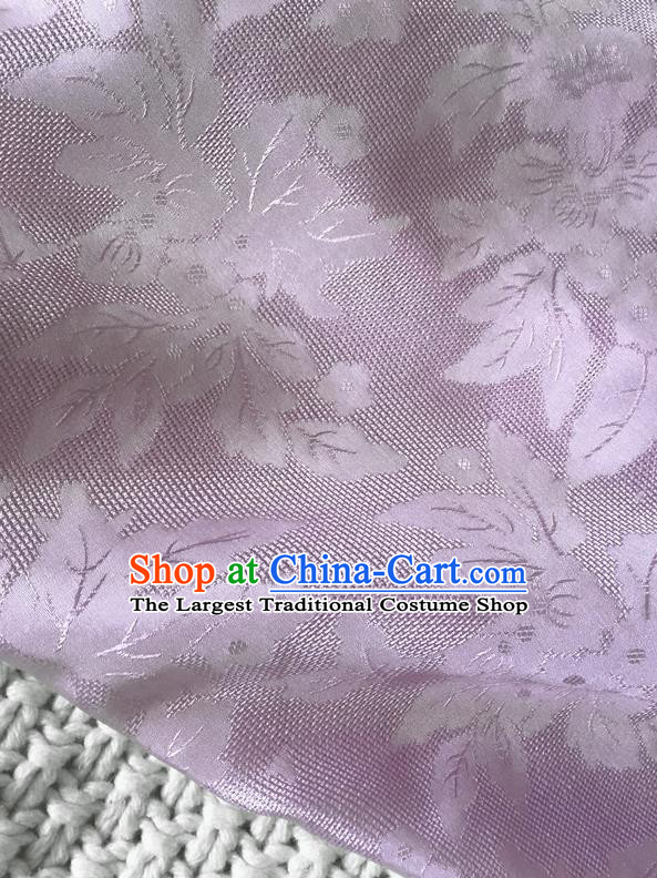 Asian Chinese Traditional Lilac Silk Fabric Royal Pattern Brocade Cheongsam Cloth Silk Fabric