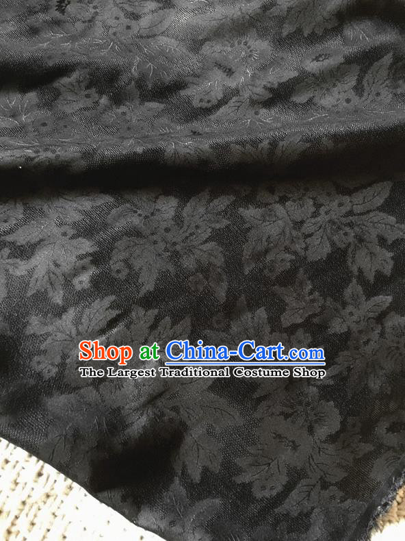 Asian Chinese Traditional Cheongsam Silk Fabric Royal Pattern Black Brocade Cloth Silk Fabric