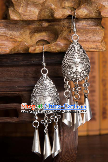 Chinese Traditional Jewelry Accessories Miao Minority Tassel Earrings for Women