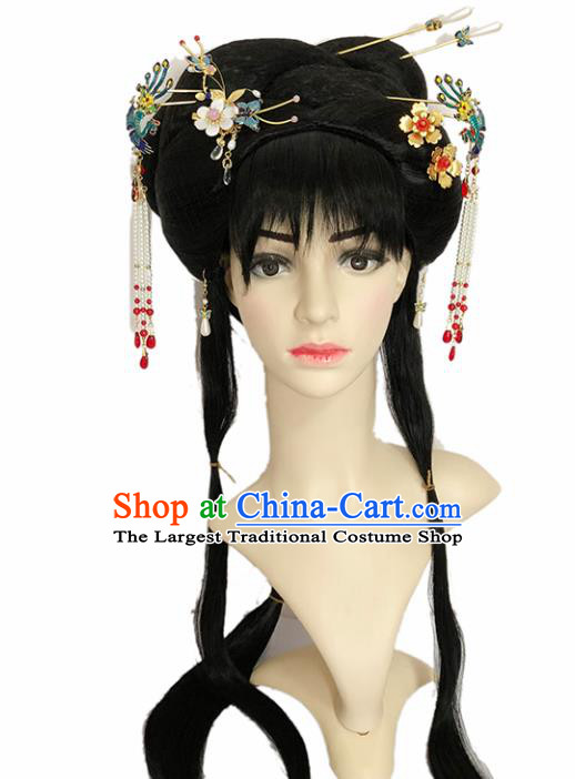 Chinese Ancient Princess Hair Accessories Beijing Opera Diva Hairpins and Wigs for Women