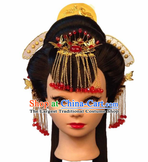 Chinese Ancient Imperial Consort Hair Accessories Beijing Opera Palace Lady Hairpins and Wigs for Women
