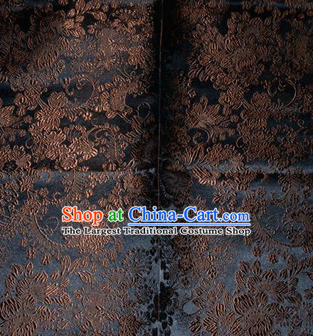 Chinese Traditional Silk Fabric Tang Suit Black Brocade Cheongsam Classical Pattern Cloth Material Drapery