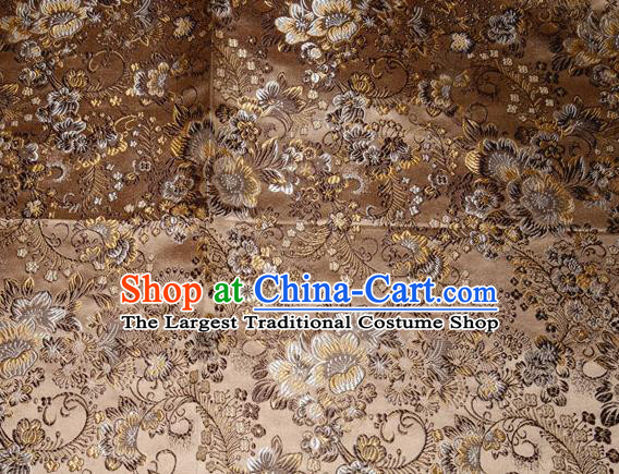 Chinese Traditional Bronze Silk Fabric Tang Suit Brocade Cheongsam Classical Pattern Cloth Material Drapery