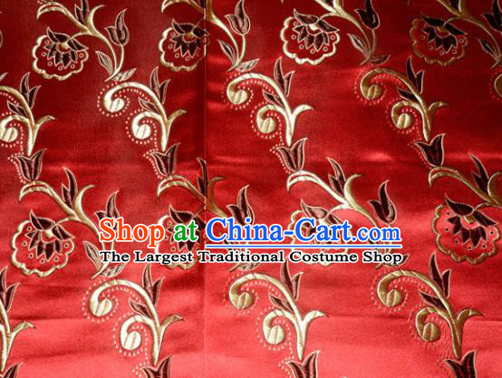 Chinese Traditional Silk Fabric Tang Suit Red Brocade Cloth Cheongsam Material Drapery