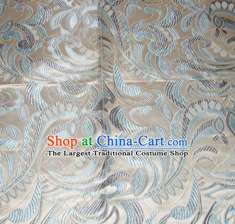 Chinese Traditional Cheongsam Silk Fabric Tang Suit Beige Brocade Classical Cockscomb Pattern Cloth Material Drapery