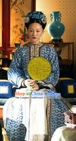 Ruyi Royal Love in the Palace Ancient Chinese Qing Dynasty Imperial Consort Embroidered Costumes and Headpiece Complete Set