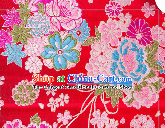 Chinese Traditional Brocade Fabric Tang Suit Red Silk Cloth Cheongsam Material Drapery