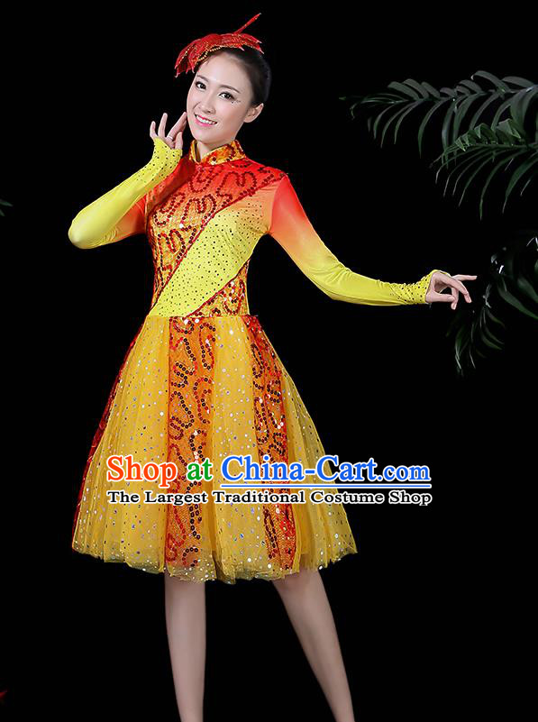 Traditional Chinese Fan Dance Folk Dance Costume Classical Yangko Dance Classical Dance Dress