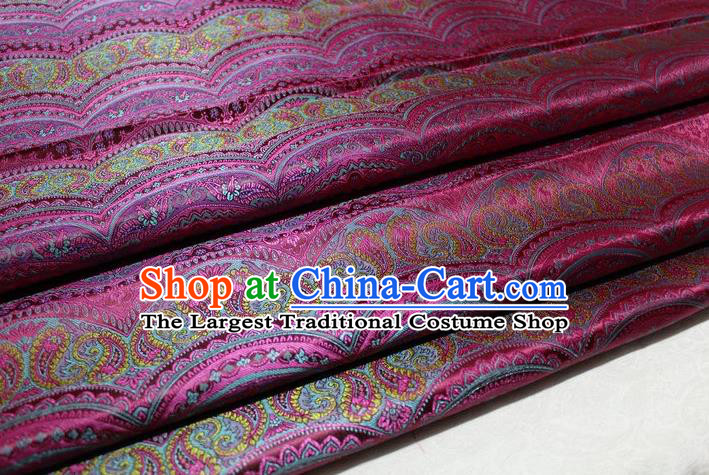 Chinese Traditional Cheongsam Cloth Tang Suit Classical Pattern Rosy Brocade Fabric Silk Material Drapery